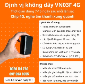 ĐỊNH VỊ GPS KHÔNG DÂY VNTRACK VN03F 4G